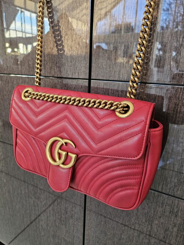 History of Luxury Handbags - Second hand designer bags red Gucci Marmont 2