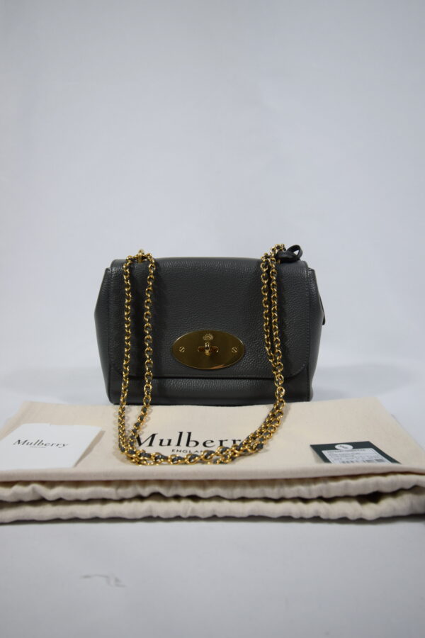 Mulberry Small Lily Charcoal - Pre loved luxury handbags - Cheeks Consignment