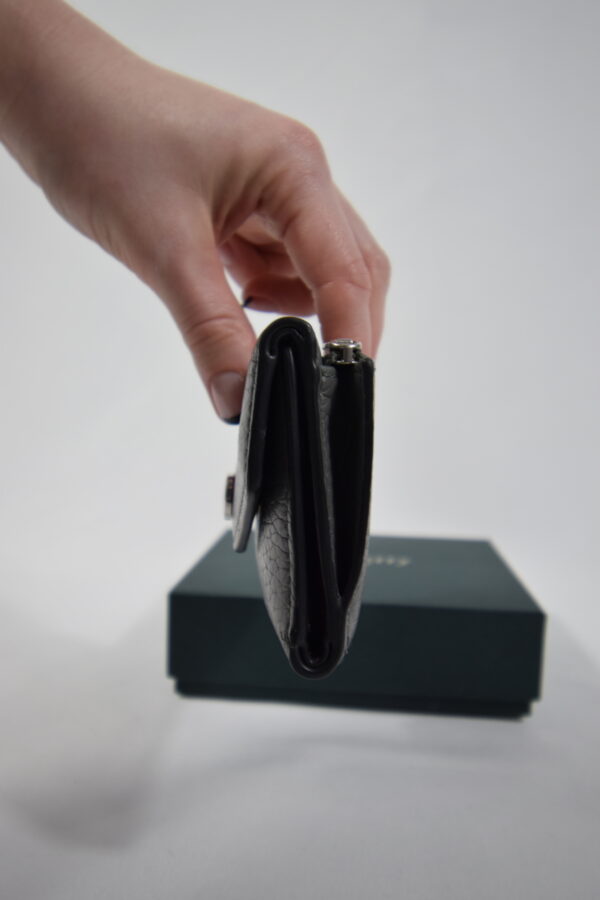 Mulberry Folded Multi-Card Heavy Grain Leather Wallet Charcoal - Cheeks Consignment - Second hand Designer Bags