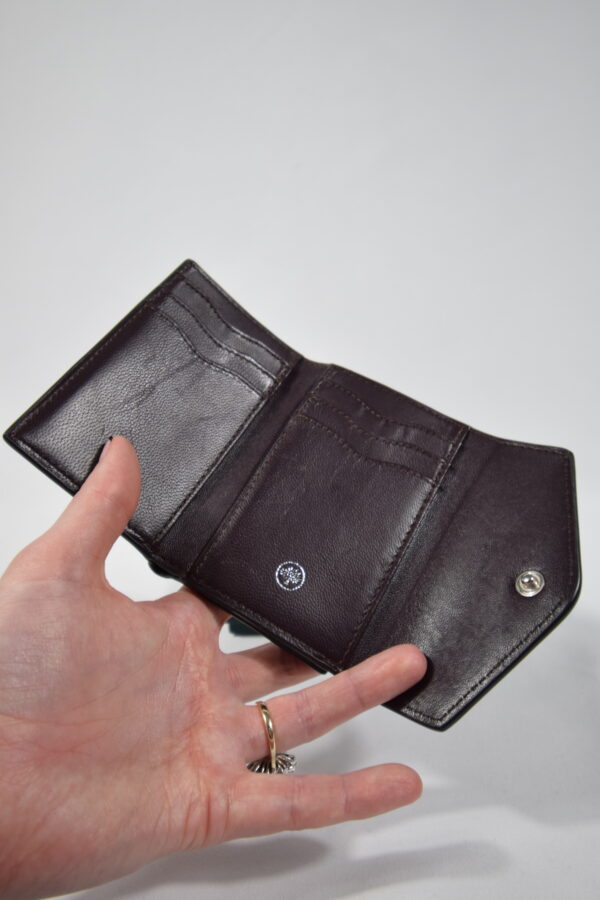 Mulberry Folded Multi-Card Heavy Grain Leather Wallet Charcoal - Cheeks Consignment - Second hand Designer Bags