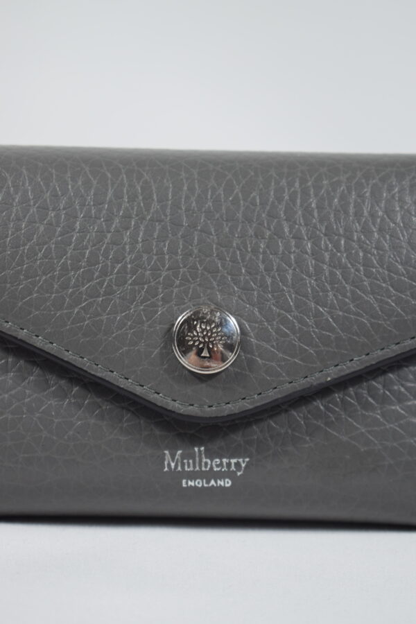 Mulberry Folded Multi-Card Heavy Grain Leather Wallet Charcoal - Cheeks Consignment - Second hand Designer Bags